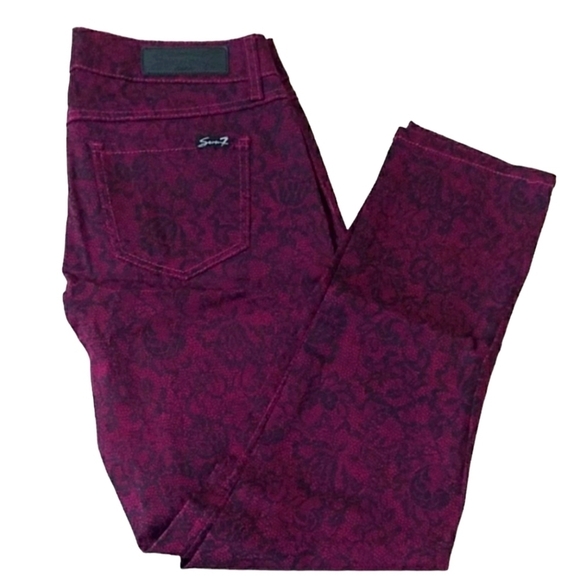 SEVEN7~Women's Size 8p Petite~Skinny Red/Black Jns - Picture 1 of 11